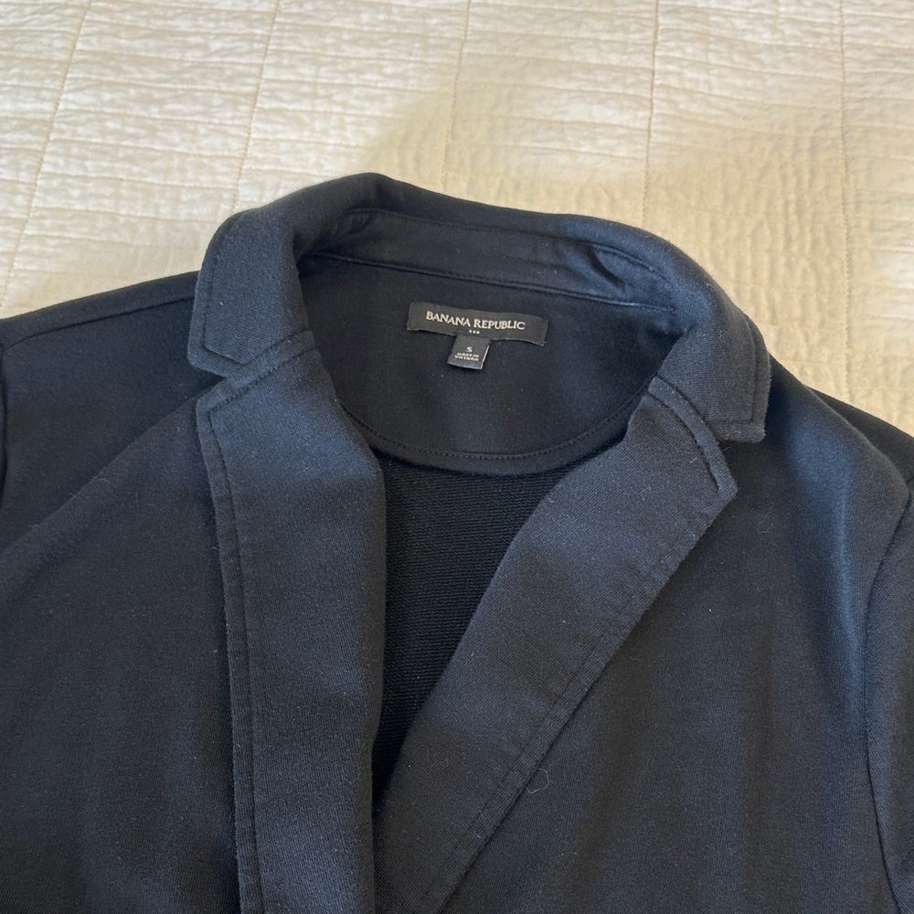 Minimalist Cropped Blazer Sweatshirt Black Athleisure Quiet Luxury Preppy Small - Picture 2 of 6